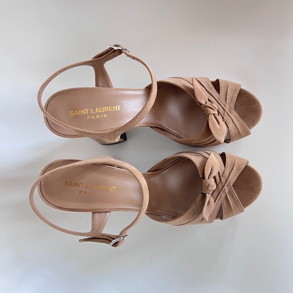 *SOLD* AUTH Saint-Laurent Candy 80 Bow Platforms - Picture 6 of 13